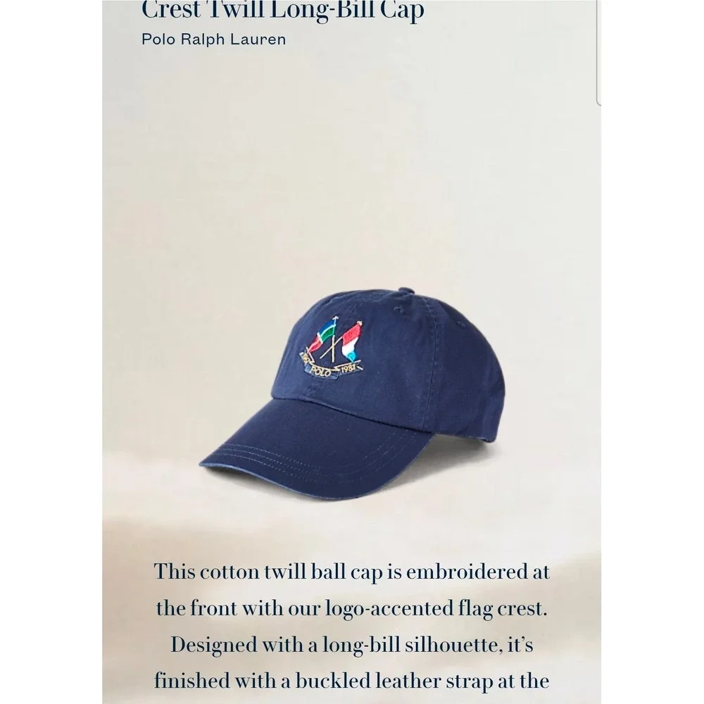 Polo Ralph Lauren Mens Navy Blue 1967-1987 Crossed Flags Crest Baseball Cap NWT
